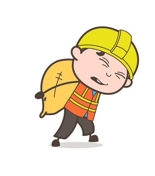 Die zware gewicht - Cute Cartoon mannelijke ingenieur illustratie — Stockvector