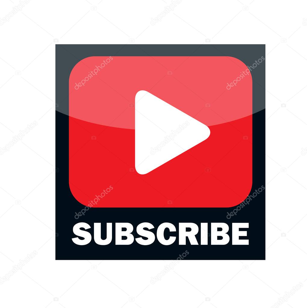 Technical Video Subscribe Vector Button