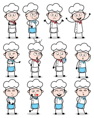 Çizgi film Şefi Pozisyonları - Kavramların Vektör çizimleri