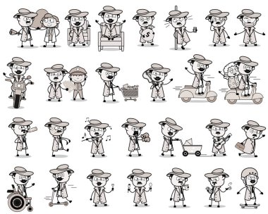 Çizgi Roman Dedektifi Ajan Karakter Kavramları - Farklı Vect Dizisi