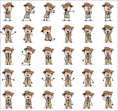 Çeşitli Çizgi Roman Dedektifi Karakteri Pozisyonları - Konseptler 