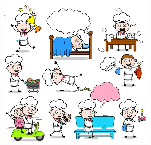 Різні концепції кухаря коміксів - різні концепції Векторні неврологи — стоковий вектор