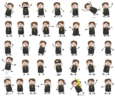 Rahip Monk - Vektör illüstrasyonları Konsepti