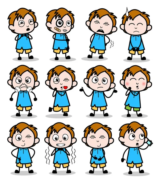 Cute Comic Office Guy - Set of Concepts Vector illustrations — Stock Vector