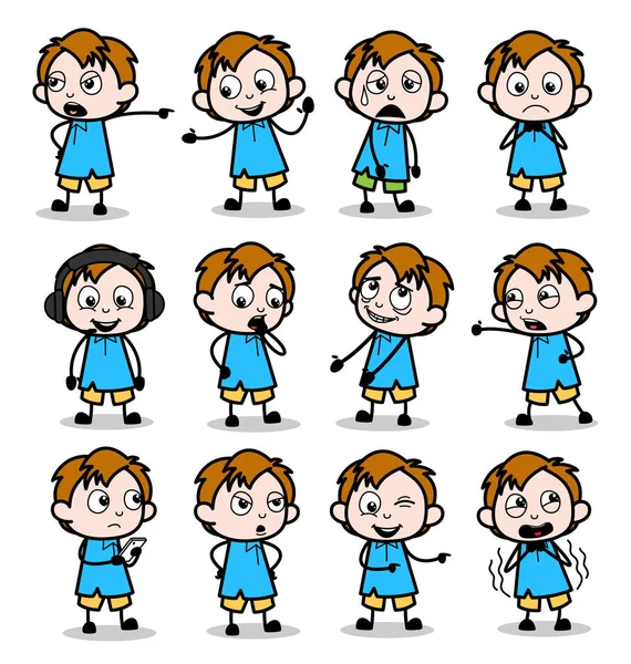 Collection of Cute Comic Office Guy - Set of Concepts Vector ill — Stock Vector