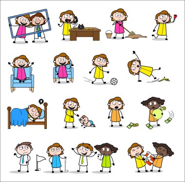 Ofis Kızının Farklı Tipleri - Çeşitli Kavramların Koleksiyonu 