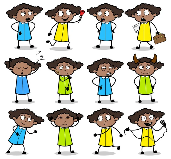 Collection of Office Lady - Set of Concepts Poses Vector illustr — Stok Ilustrasi Collection of Office Lady - Set of Concepts Poses Vector illustr Grafik Vektor