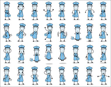 Vintage Collection of Postman Character Poses - Set of Concepts 