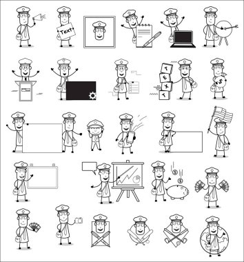 Postman Character Collection - Set of Concepts Vector illustrati clipart