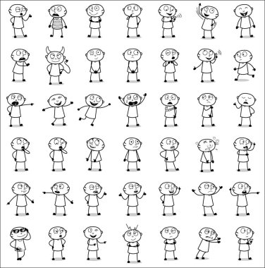 Comic Thief - Set of Drawing Concepts Vector illustrations