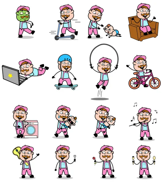Personaje de varios vendedores de dibujos animados - Conjunto de conceptos Vector illust — Vector de stock