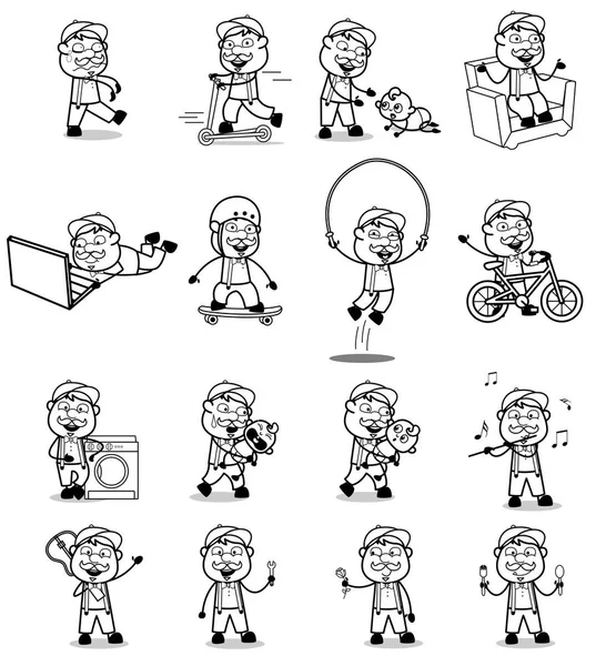 Comic Retro Vendor Character - Collection de concepts vectoriels ill — Image vectorielle