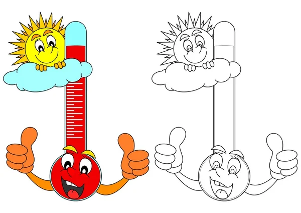 Θερμόμετρο με τον ήλιο — Διανυσματικό Αρχείο