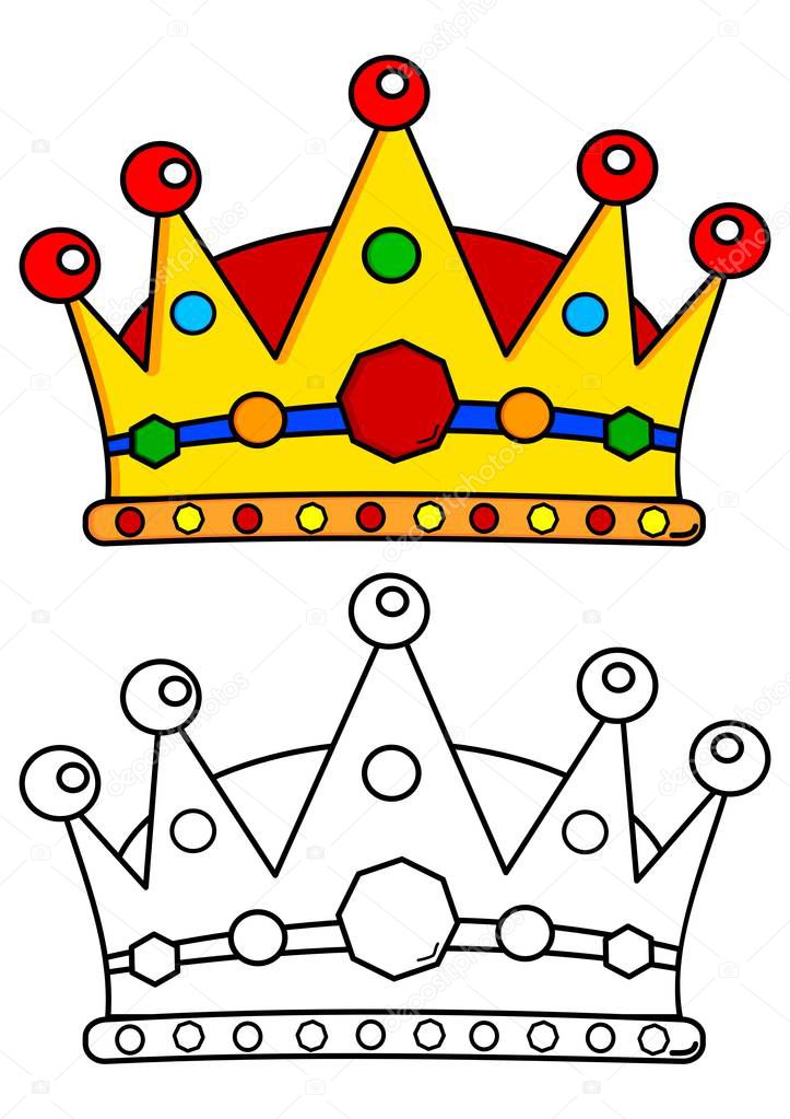 Gekleurde Kroon Met Juwelen Vectorafbeelding Door C Petr73 Vectorstock 128975832