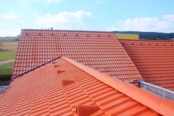 Roof with red roofs — Stock Photo, Image