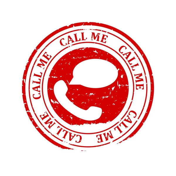 Damaged red round stamp with the words - call me, call now - vector — Stock Vector