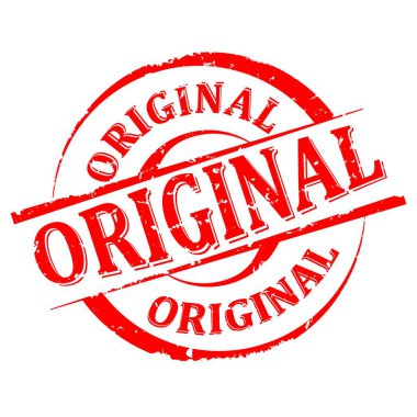 -Özgün - vektör hasarlı yuvarlak kırmızı damgalı