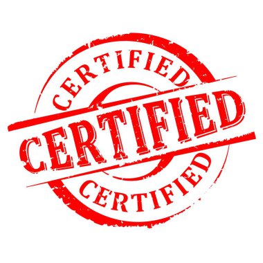 -Sertifikalı - vektör hasarlı yuvarlak kırmızı damgalı