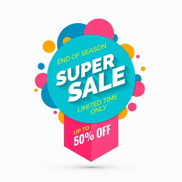 Super sale banner, limited time only — Stock Vector