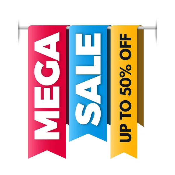 Mega Sale Banner, großer Verkauf Plakatentwurf. — Stockvektor