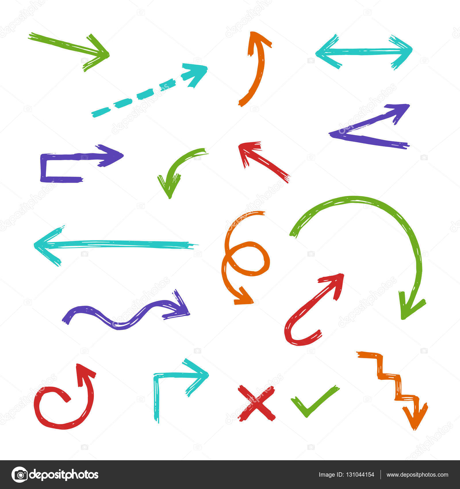 Håndtegnet pil sæt Stockvektor af ©hollygraphic 131044154, image size:1600x1700