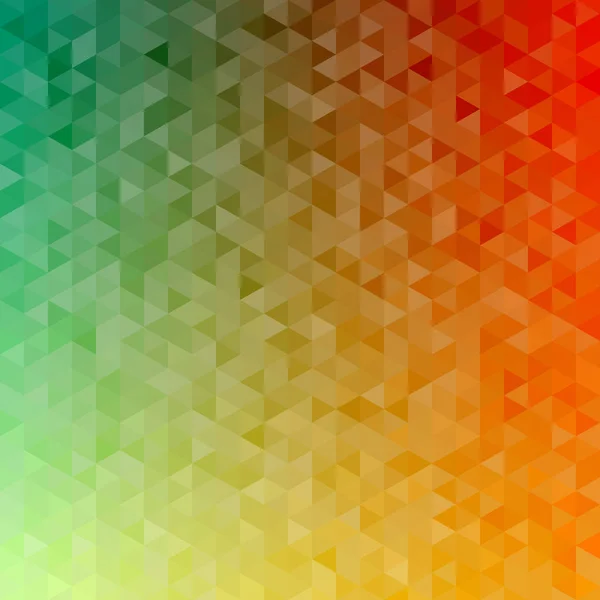 Polygonal abstrakt bakgrund - grön, gul, orange — Stock vektor