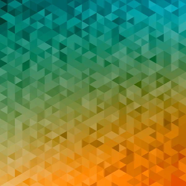 Polygonal abstrakt bakgrund - gul, orange, turkos — Stock vektor