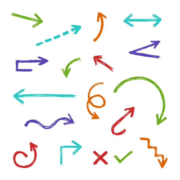 Conjunto de seta desenhada à mão —  Vetores de Stock