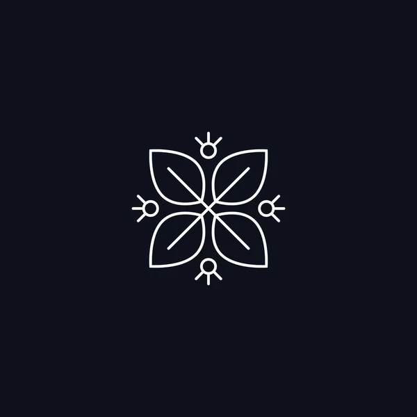 Символ линии, листья с фруктами, элемент векторного дизайна — стоковый вектор