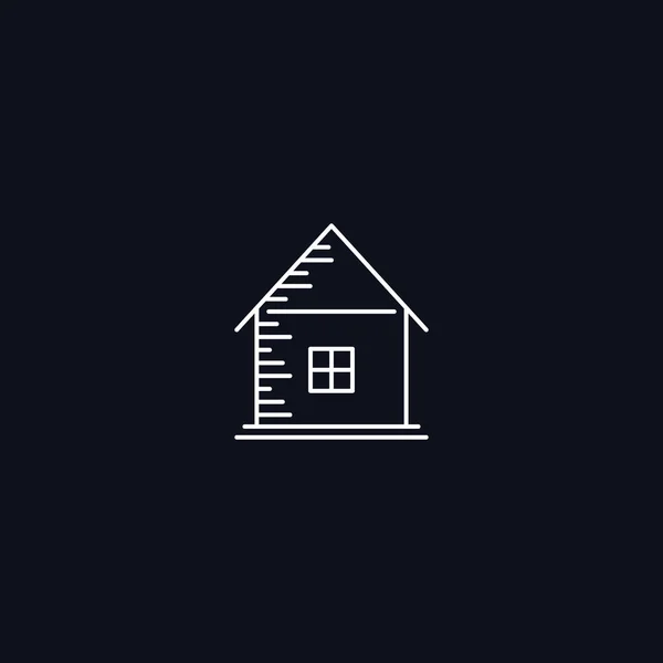 Symbole de ligne, Maison avec fenêtre, élément de design vectoriel — Image vectorielle