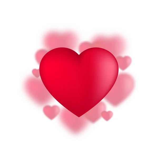Valentijnsdag harten, liefde ballonnen op witte achtergrond — Stockvector
