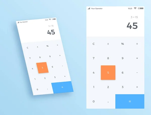 Calculatrice UI app design, illustration vectorielle — Image vectorielle