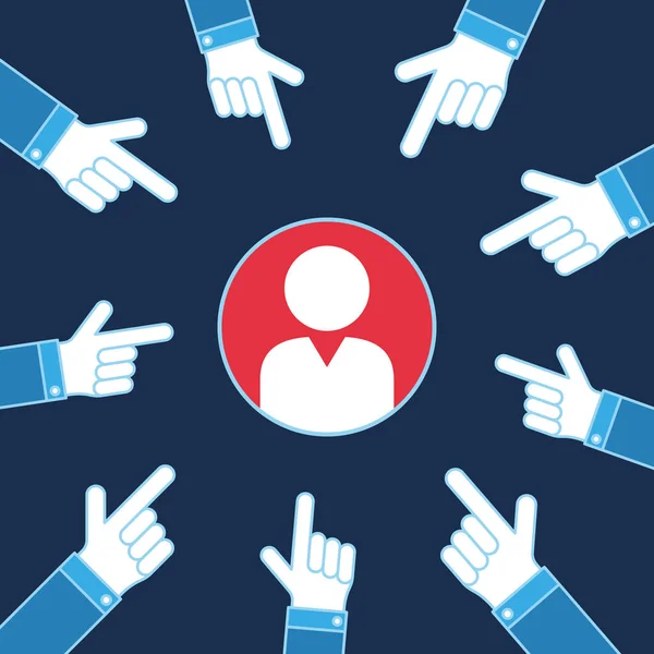 Händerna pekar på person, omröstning business illustration — Stock vektor