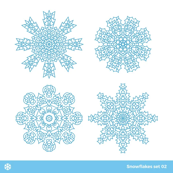 Copo de nieve vector símbolos, Navidad iconos de nieve conjunto — Archivo Imágenes Vectoriales