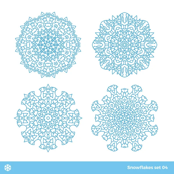 Copo de nieve vector símbolos, Navidad iconos de nieve conjunto — Archivo Imágenes Vectoriales