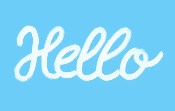 Hello word calligraphy design, blue background, illustration — Stock Vector