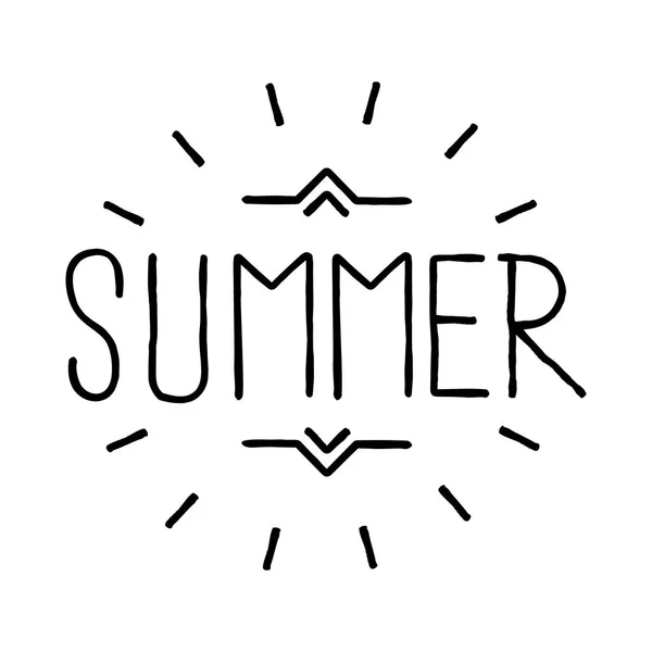 Summer emblem, retro hipster emblem, illustration — Stock Vector