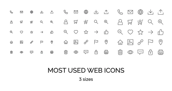 Most used webdesign icons, ui set — Stock Vector