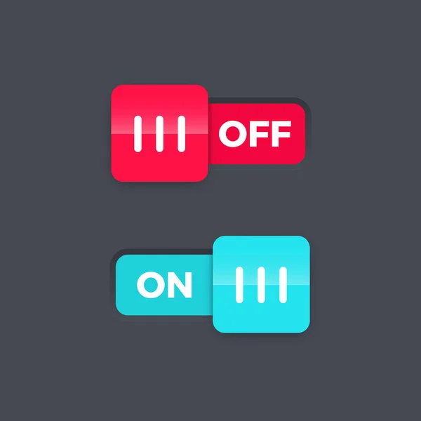 On Off switch slider, illustration — Stock Vector