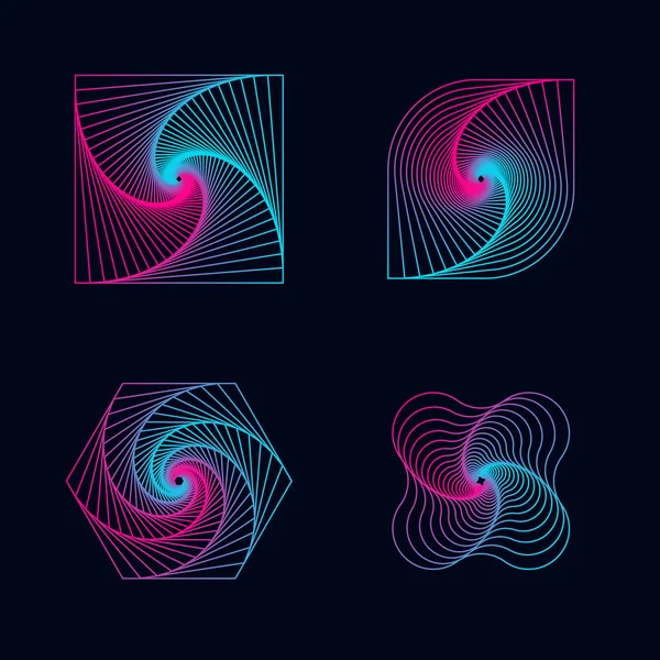 Gradient ligne spirale conçoit des éléments — Image vectorielle