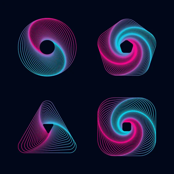 Gradient ligne spirale conçoit des éléments — Image vectorielle