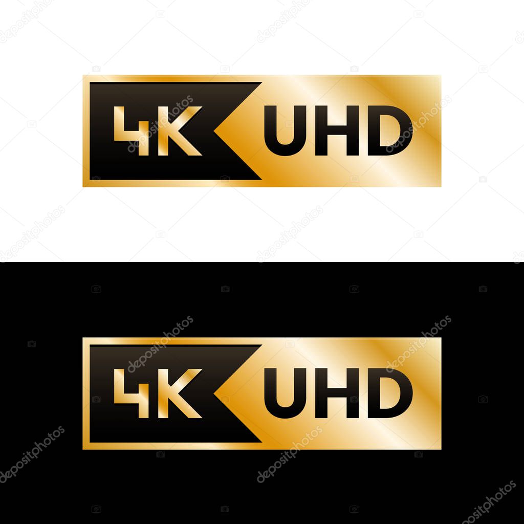4K Ultra HD symbol, High definition 4K resolution mark, UHD - 2160p