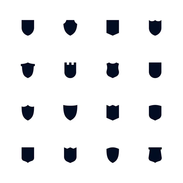 Sheild Ikonuppsättning, enkla platta symboler, vakt piktogram — Stock vektor