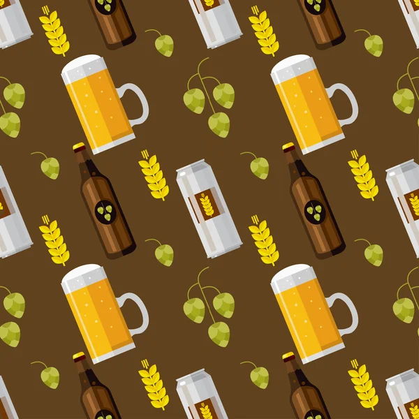 Beer, pub, seamless pattern — Stockový vektor