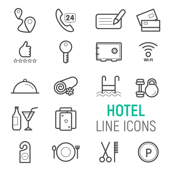 Zestaw ikon usług hotelowych. — Wektor stockowy