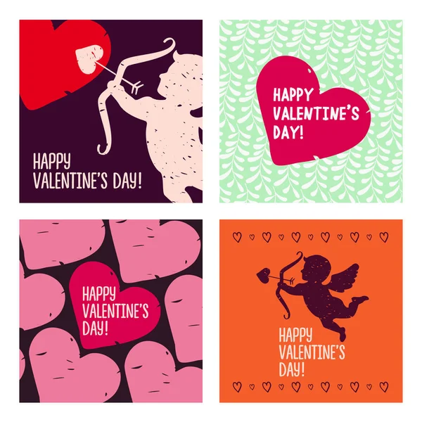 Cartões Valentine. Elementos de design desenhados à mão . — Vetor de Stock