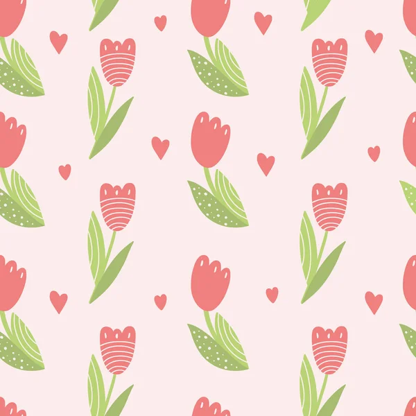 Cute Spring seamless patterns with flowers. Spring nature wrapping paper. Vector illustration.