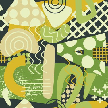 Geometrik şekilli modern desen. Soyut sanat baskısı. Soyut tasarım Vektörü illüstrasyonu.