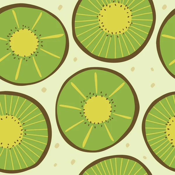 Modèle Sans Couture Avec Des Fruits Kiwis Textile Moderne Carte — Image vectorielle