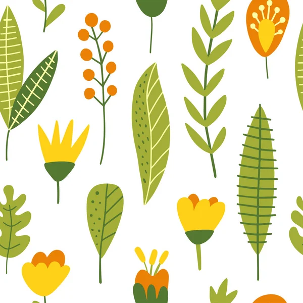 Florales Handgezeichnetes Nahtloses Muster Frühlingsgeschenke Und Geschenkpapier Vektorillustration — Stockvektor